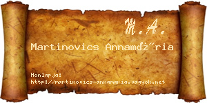 Martinovics Annamária névjegykártya