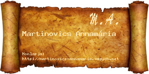 Martinovics Annamária névjegykártya