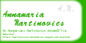 annamaria martinovics business card